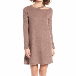 Cotton Emporium Split neck A-line Sweater Dress